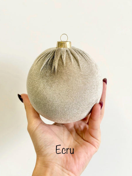Handmade Velvet Christmas Ball Ornament: Sand Decor