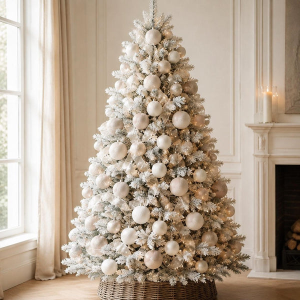 Beige Velvet Christmas Ornaments Set of 12, Neutral 3 or 4 Inch Baubles, Elegant Minimalist Holiday Tree Decor