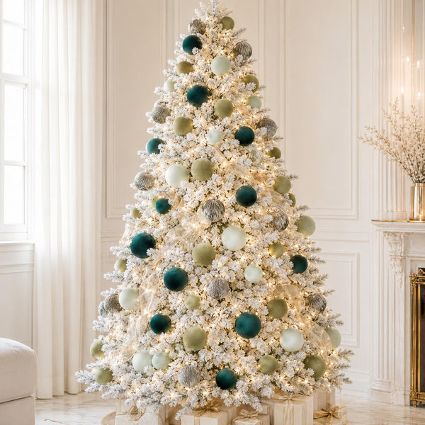 Green Velvet Christmas Balls: Handmade Holiday Ornaments, Set of 12