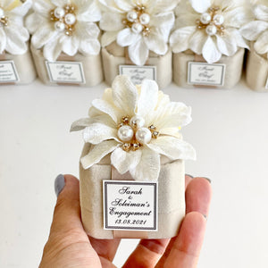These handmade personalized favors are the perfect addition to any event, whether it’s a Wedding, Engagement, Bridal Shower, Baptism, Anniversary, Quinceañera, Birthday, Prom, Graduation, or any other special occasion. They also make wonderful Gifts for Guests, Bridesmaids, Christenings, 1st Communions, Party Gifts, 1st Birthdays, Bachelorette Parties, Baby Showers, Save the Dates, Confirmations, and so much more.