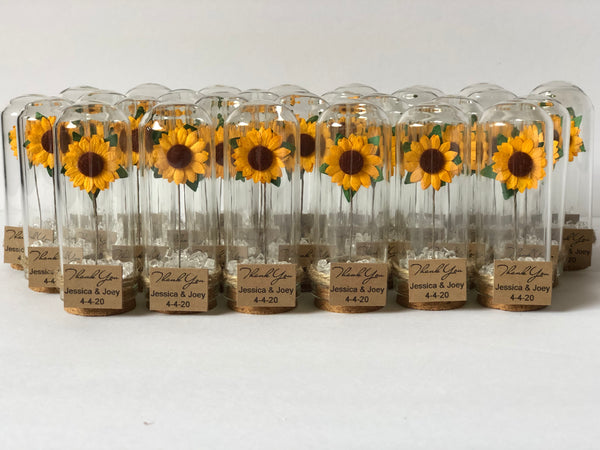 10 pcs Sunflower Favors, Rustic Wedding Favors, Custom Favors, Birthday Favors