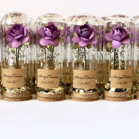 10 pcs Bulk Rose Dome Favors for Guests, Wedding Favors Gifts, Personalized Party Gifts, Beauty and the Beast Custom Favors, Bachelorette Favors