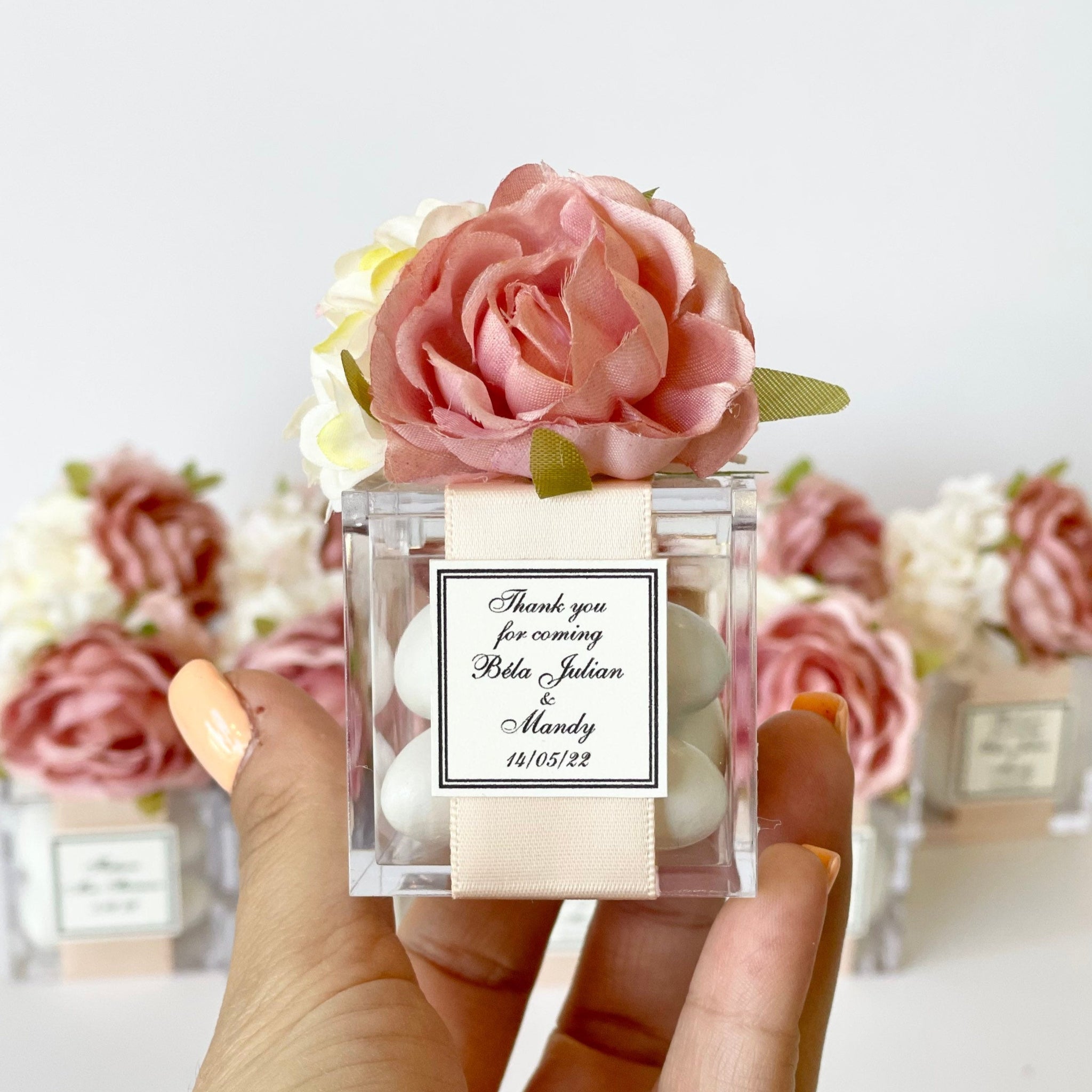 These handmade personalized favors are the perfect addition to any event, whether it’s a Wedding, Engagement, Bridal Shower, Baptism, Anniversary, Quinceañera, Birthday, Prom, Graduation, or any other special occasion. They also make wonderful Gifts for Guests, Bridesmaids, Christenings, 1st Communions, Party Gifts, 1st Birthdays, Bachelorette Parties, Baby Showers, Save the Dates, Confirmations, and so much more.