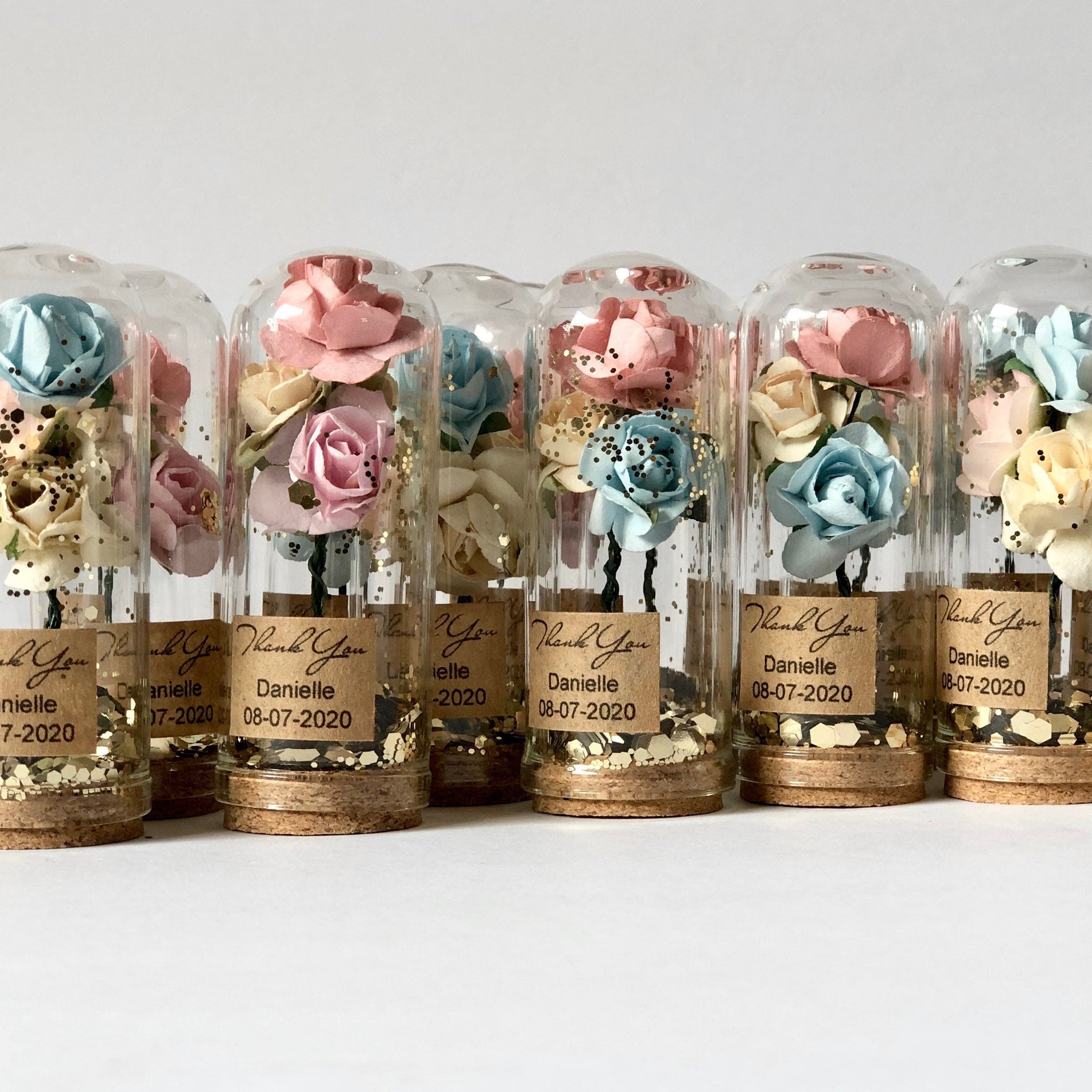 10 pcs Custom Wedding Favors – Glass Dome Cloche Favors, Beauty and the Beast Theme, Elegant Party Favors for Guests