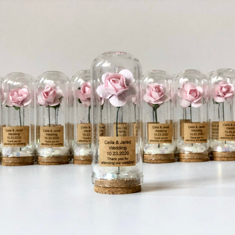 Bulk Rose Dome Favors for Guests, Wedding Favors Gifts, Personalized Party Gifts, Beauty and the Beast Custom Favors, Bachelorette Favors