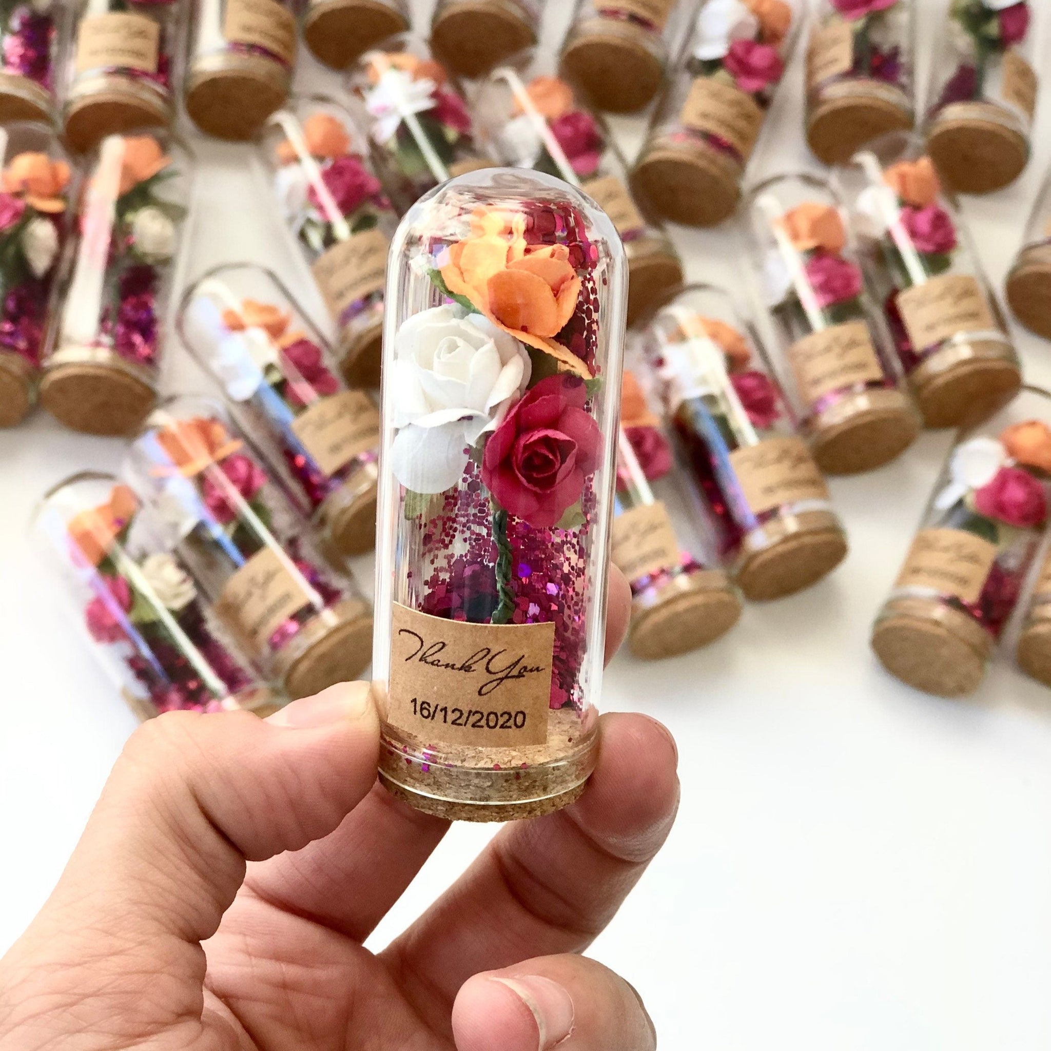 10 pcs Custom Wedding Favors for Guests – Glass Dome Cloche Favors, Beauty and the Beast Theme, Elegant Party Favors