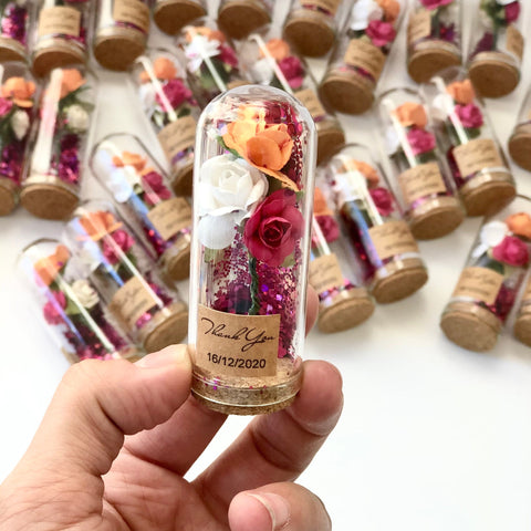 10 pcs Custom Wedding Favors for Guests – Glass Dome Cloche Favors, Beauty and the Beast Theme, Elegant Party Favors