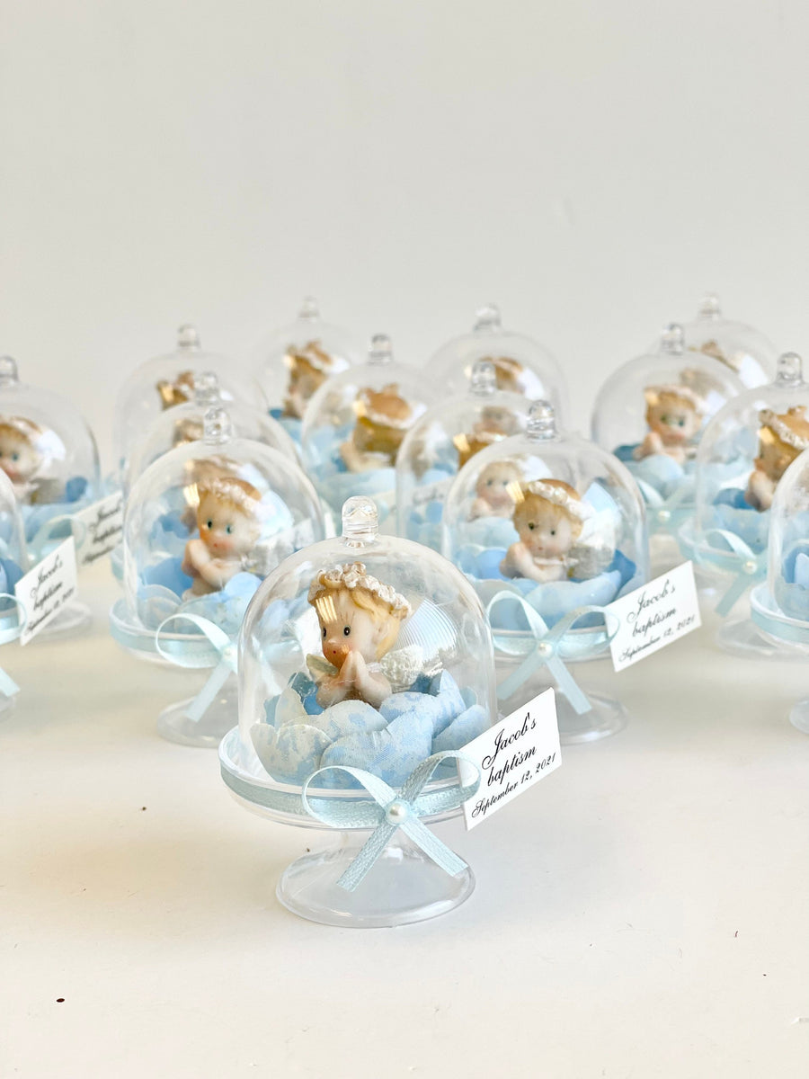 Blue Angel Dome Baptism Favors, Boy – 5 pcs | Whiteroom – Whiteroomfavors