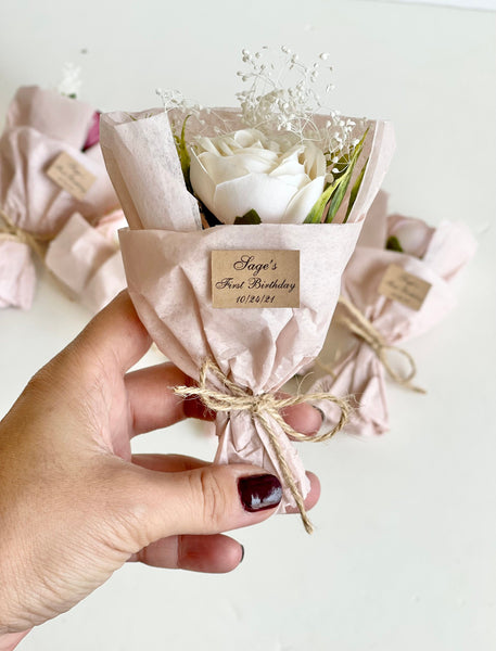 10 Wedding favors for guests, Wedding favors, Mini bouquets , Favors, Pink favors, Baby shower , Personalized favors, Rustic favors, Wedding