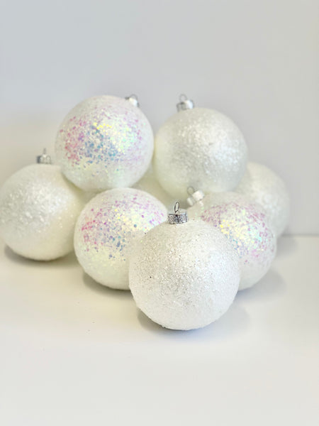 Opal Christmas Ornament, Christmas Ball, White Christmas Decorations, Christmas Gift, Custom Christmas Balls, Custom Balls, Glitter Balls
