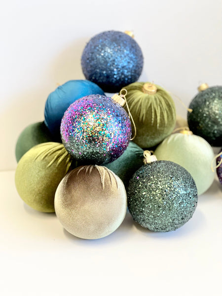 Navy Blue Christmas Ornament, Handmade Velvet Balls, Christmas Ball, Christmas Decorations, Christmas Gift, Velvet Blue Decorations