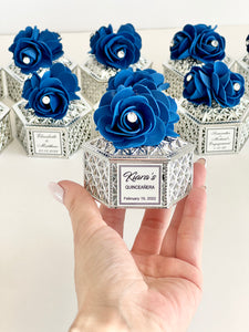10 pcs Royal Blue Wedding Favors Boxes, Favors, Silver Boxes, Wedding Favors for Guests, Party Favors, Engagement Favors, Quinceañera Favors