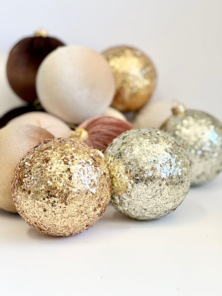 Pale Gold Christmas Ornament, Christmas Ball, Gold Christmas Decorations, Christmas Gift, Custom Christmas Balls, Gold Balls, Glitter Balls