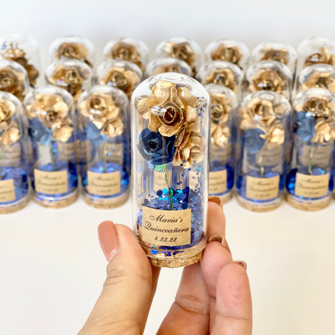 10 pcs Wedding Favors – Custom Glass Dome Cloche Favors, Beauty and the Beast Party Favors for Guests
