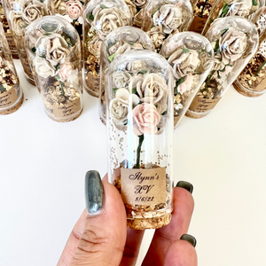 10 pcs Wedding Favors – Custom Glass Dome Cloche Favors, Beauty and the Beast Party Favors for Guests