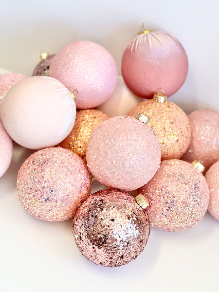 Baby Pink Christmas Ornament, Christmas Bulbs, Gold Christmas Decorations, Christmas Gift, Custom Christmas Balls, Custom Balls