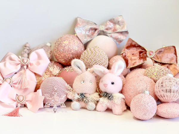 Baby Pink Christmas Ornament, Christmas Bulbs, Gold Christmas Decorations, Christmas Gift, Custom Christmas Balls, Custom Balls