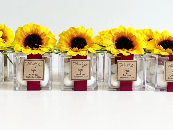 5 pcs Sunflower Favors, Favors Boxes, Wedding Favors for Guests, Party Favors, Custom Favors