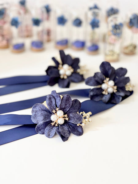 corsage for navy blue prom dress Heavenly Florist