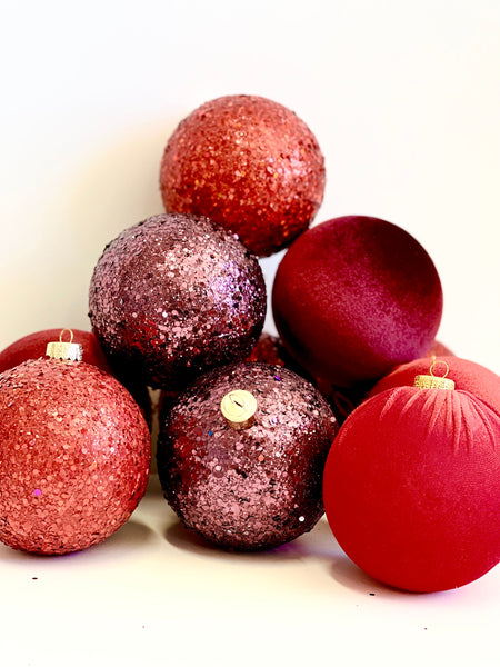 Red Christmas Ornament, Handmade Velvet Balls, Christmas Ball, Christmas Decorations, Christmas Gift, Velvet Christmas Balls