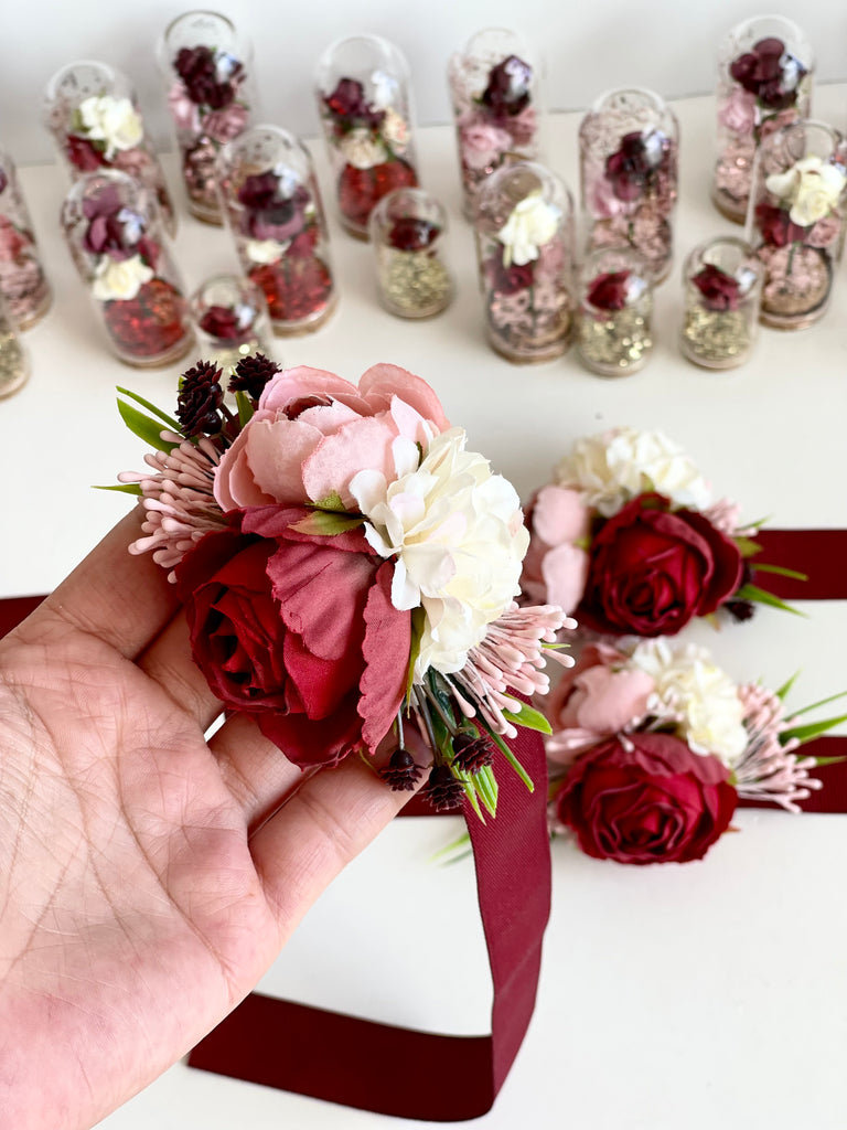 Wedding Corsages, Wrist Corsage, Rustic Wedding Corsage, Old Rose Cors –  Whiteroomfavors