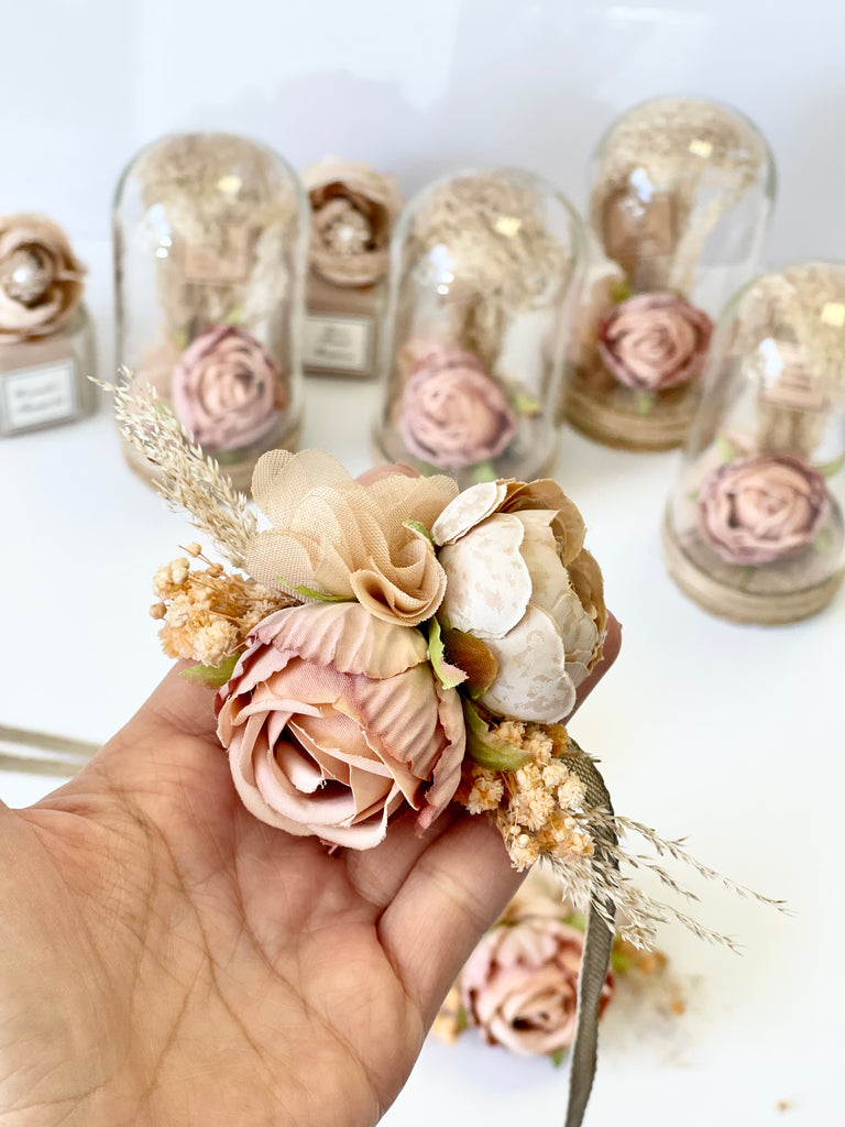 Wedding Corsages, Wrist Corsage, Rustic Wedding Corsage, Old Rose